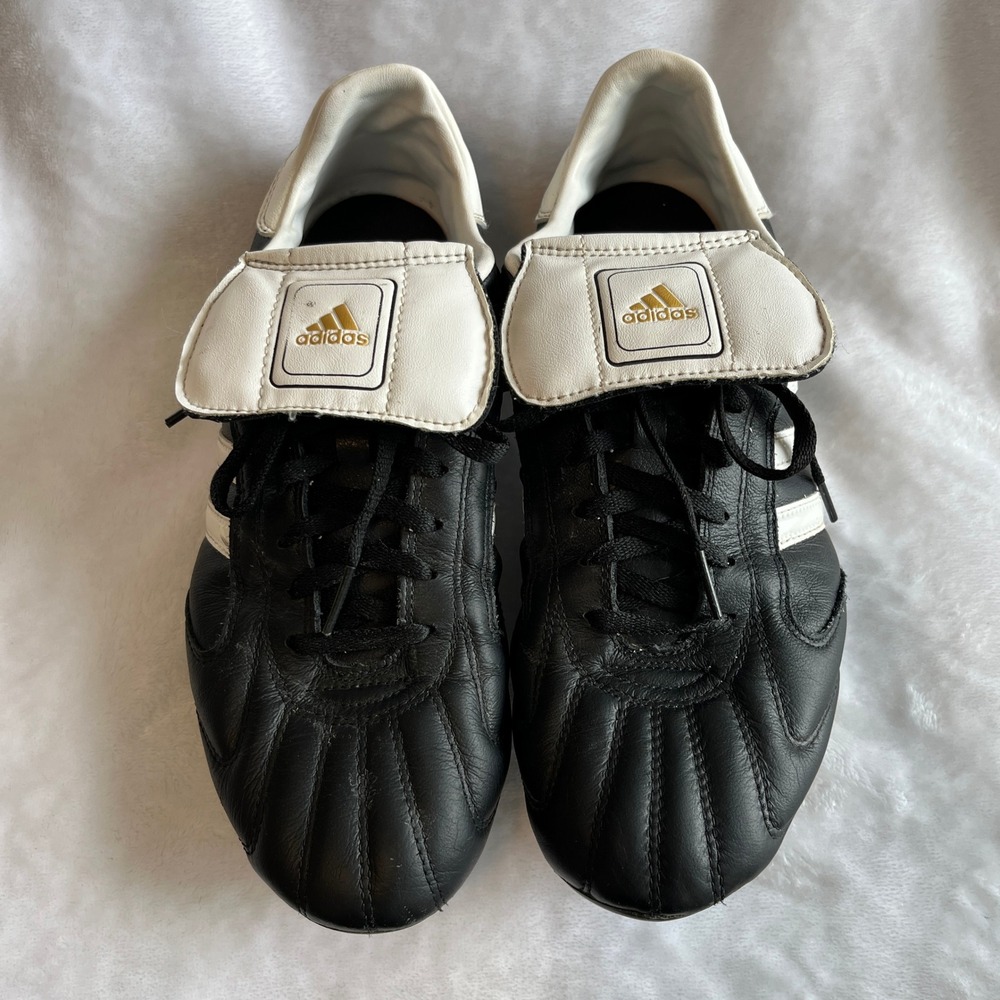 Vintage 2005 Adidas Telstar Leather Soccer Cleats Men US 9 FG Football Black
